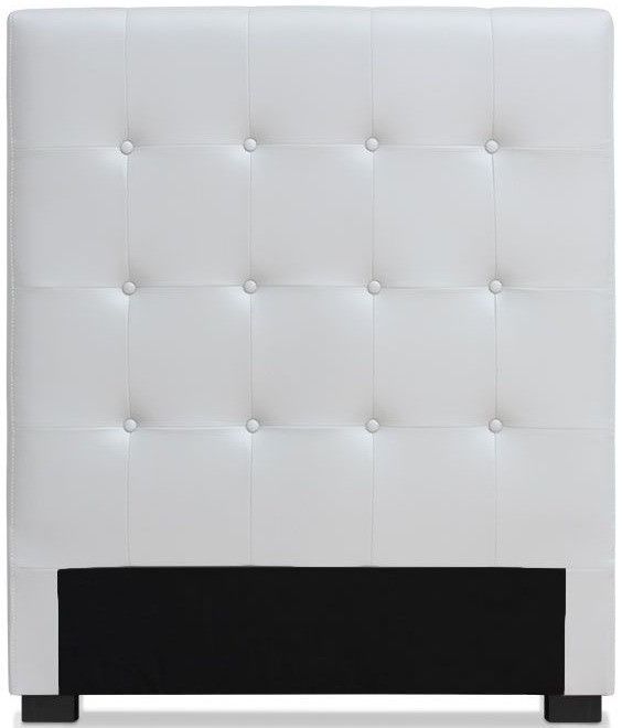 Tête de lit simili cuir blanc Luxa L 90 cm - Photo n°1