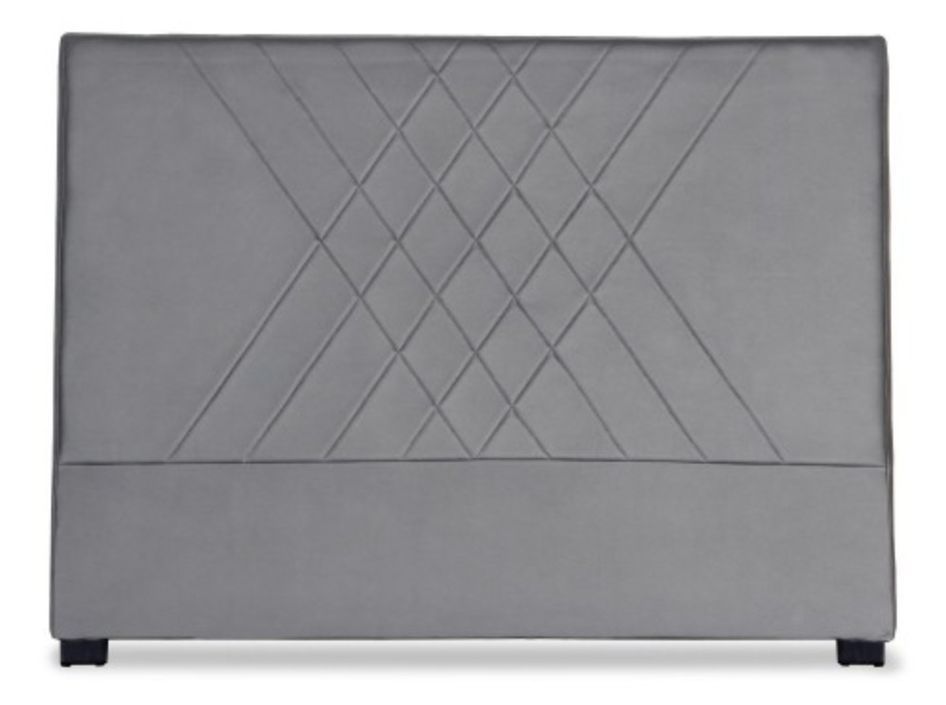 Tête de lit simili gris coutures en diagonale 160 - Photo n°1