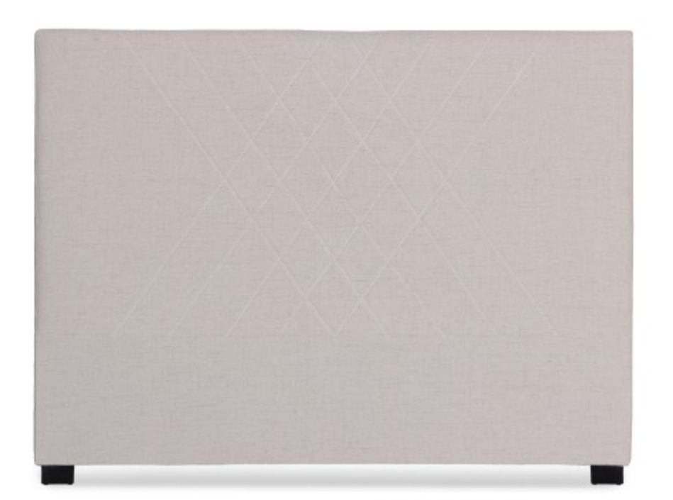 Tête de lit tissu beige coutures en diagonale Madie 140 - Photo n°1