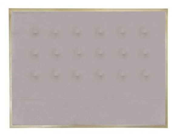 Tête de lit tissu beige et métal doré Reine 140 cm - Photo n°1