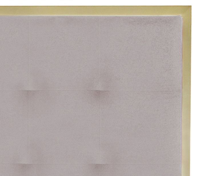 Tête de lit tissu beige et métal doré Reine 140 cm - Photo n°5