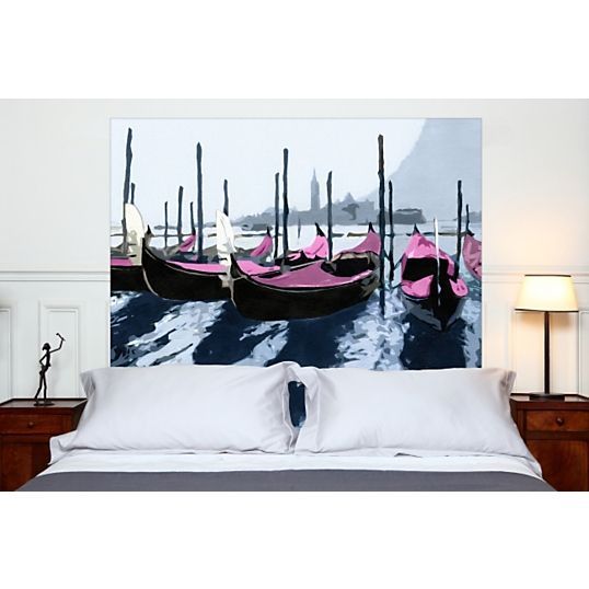 Tête de lit Tissu Gondoles à Venise Rose - Photo n°3