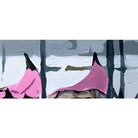 Tête de lit Tissu Gondoles à Venise Rose L 160 x H 70 cm - Photo n°4