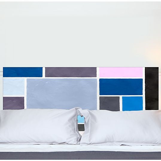 Tête de lit Tissu Poudrée Bleue L 160 x H 70 cm - Photo n°3