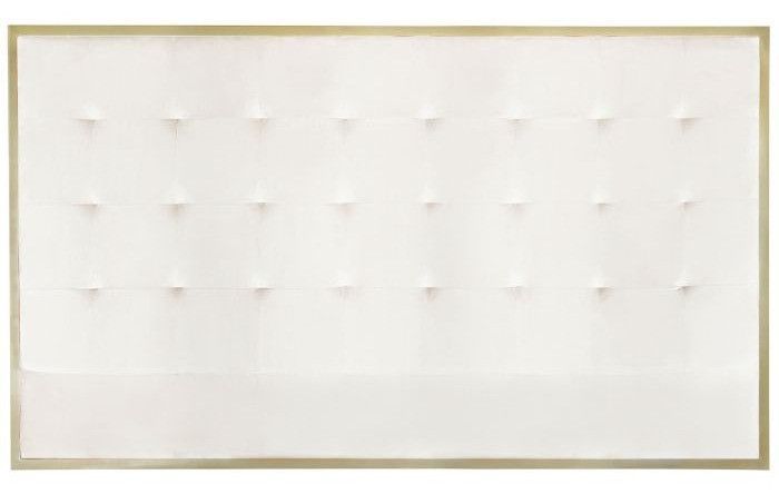 Tête de lit velours blanc et métal doré Reine 180 cm - Photo n°1