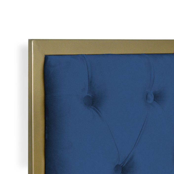Tête de lit velours bleu et métal doré Riella 160 cm - Photo n°2