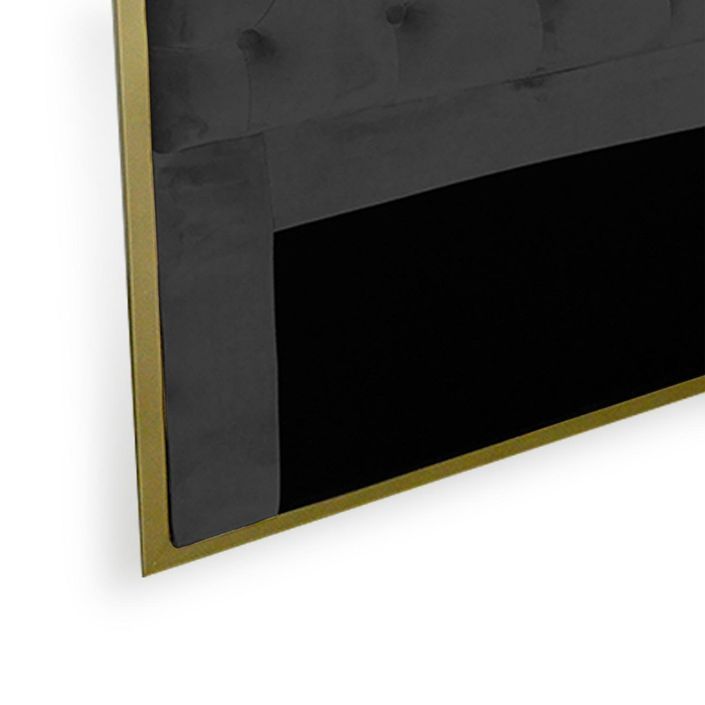 Tête de lit velours noir et métal doré Riella 140 cm - Photo n°4