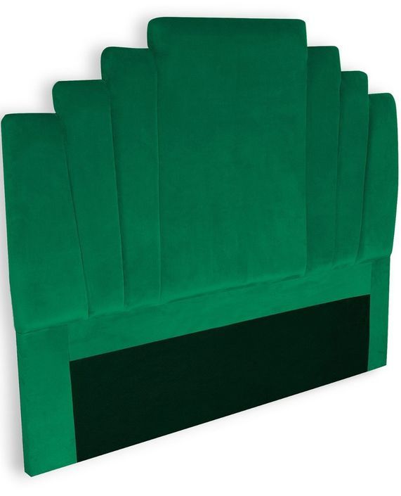 Tête de lit velours vert Aria L 140 cm - Photo n°2