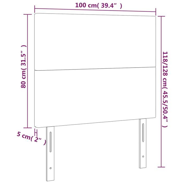 Têtes de lit 2 pcs Blanc 100x5x78/88 cm Similicuir - Photo n°8