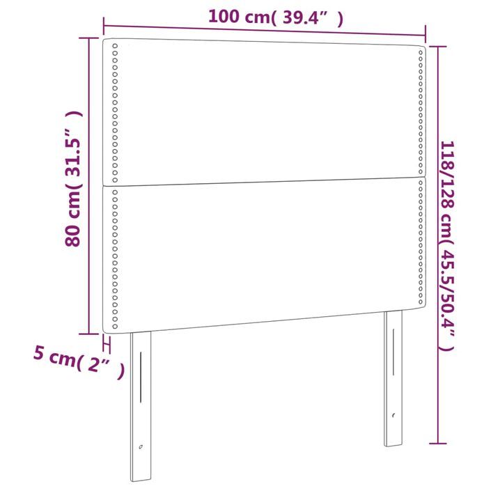 Têtes de lit 2 pcs Blanc 100x5x78/88 cm Similicuir - Photo n°8