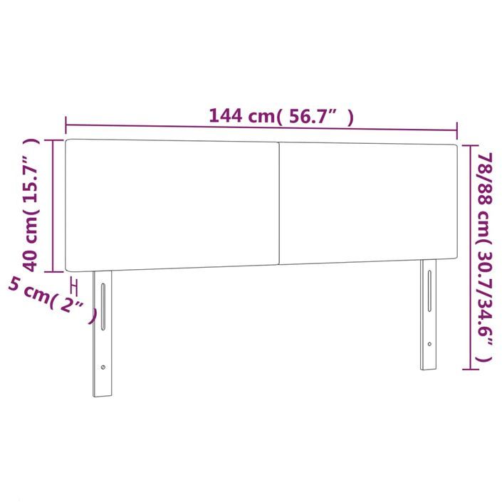 Têtes de lit 2 pcs blanc 72x5x78/88 cm similicuir - Photo n°8