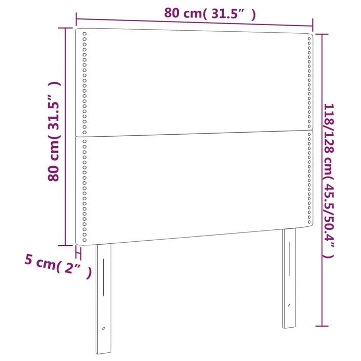 Têtes de lit 2 pcs Blanc 80x5x78/88 cm Similicuir - Photo n°8