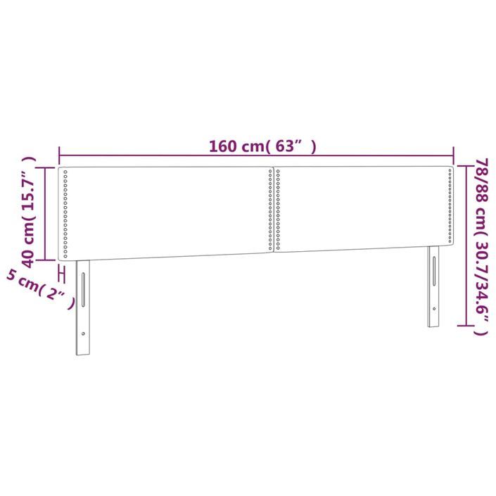 Têtes de lit 2 pcs blanc 80x5x78/88 cm similicuir - Photo n°8