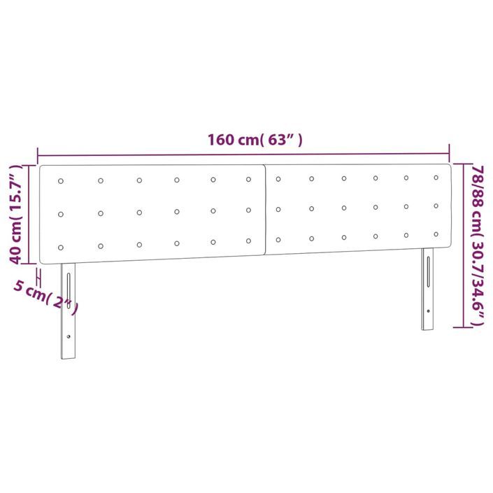 Têtes de lit 2 pcs blanc 80x5x78/88 cm similicuir - Photo n°8