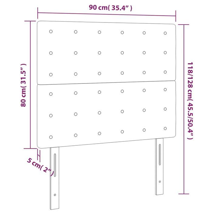 Têtes de lit 2 pcs Blanc 90x5x78/88 cm Similicuir - Photo n°8