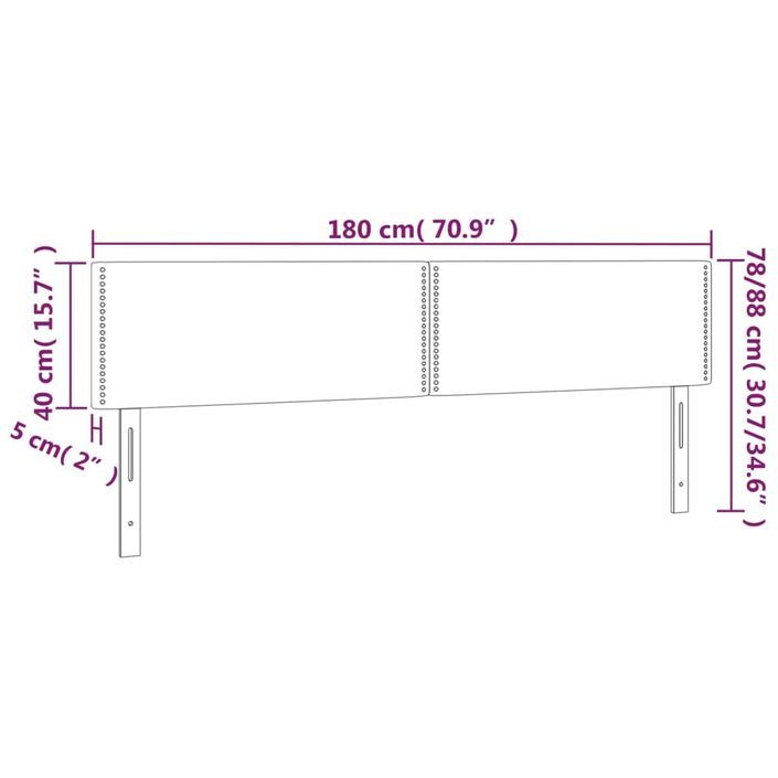 Têtes de lit 2 pcs blanc 90x5x78/88 cm similicuir - Photo n°8