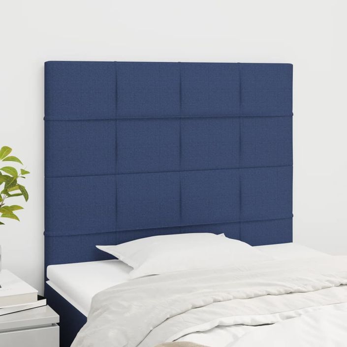 Têtes de lit 2 pcs Bleu 100x5x78/88 cm Tissu - Photo n°1