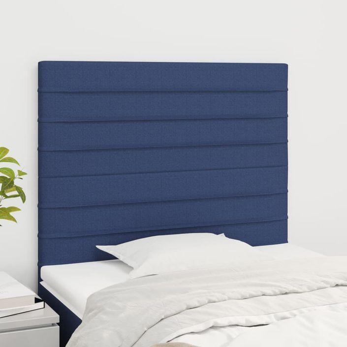 Têtes de lit 2 pcs Bleu 100x5x78/88 cm Tissu - Photo n°1