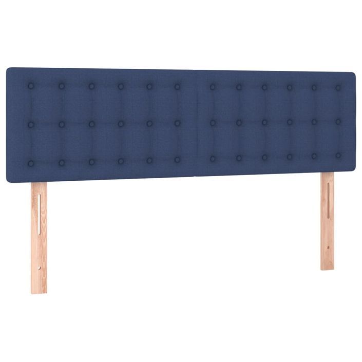 Têtes de lit 2 pcs Bleu 72x5x78/88 cm Tissu - Photo n°2