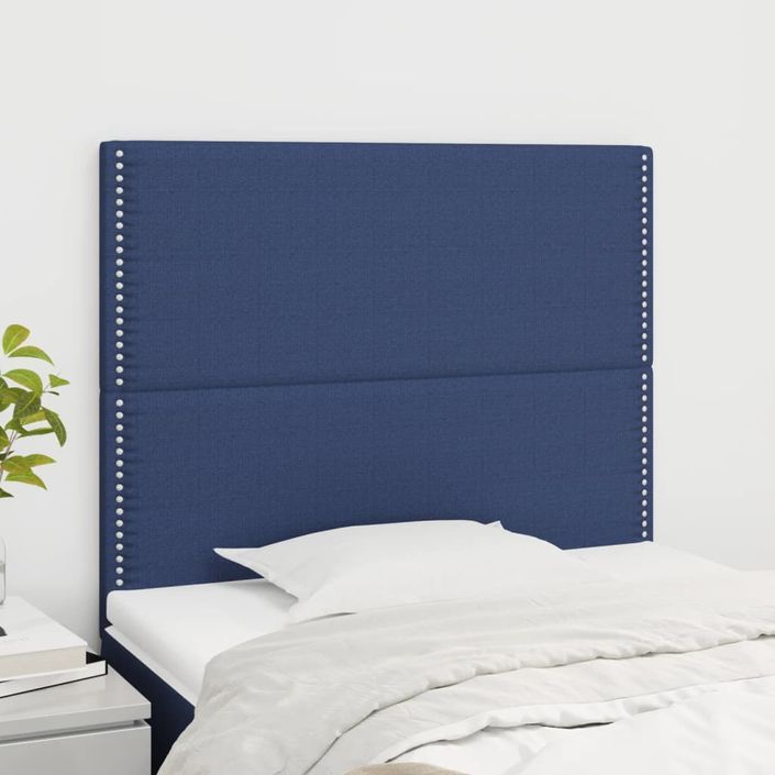 Têtes de lit 2 pcs Bleu 80x5x78/88 cm Tissu - Photo n°1