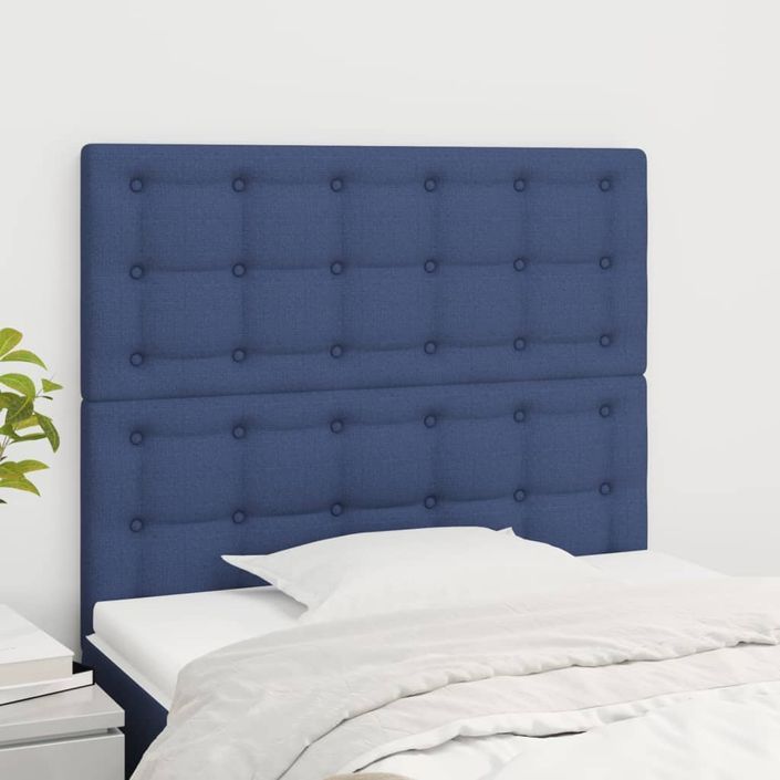 Têtes de lit 2 pcs Bleu 80x5x78/88 cm Tissu - Photo n°1