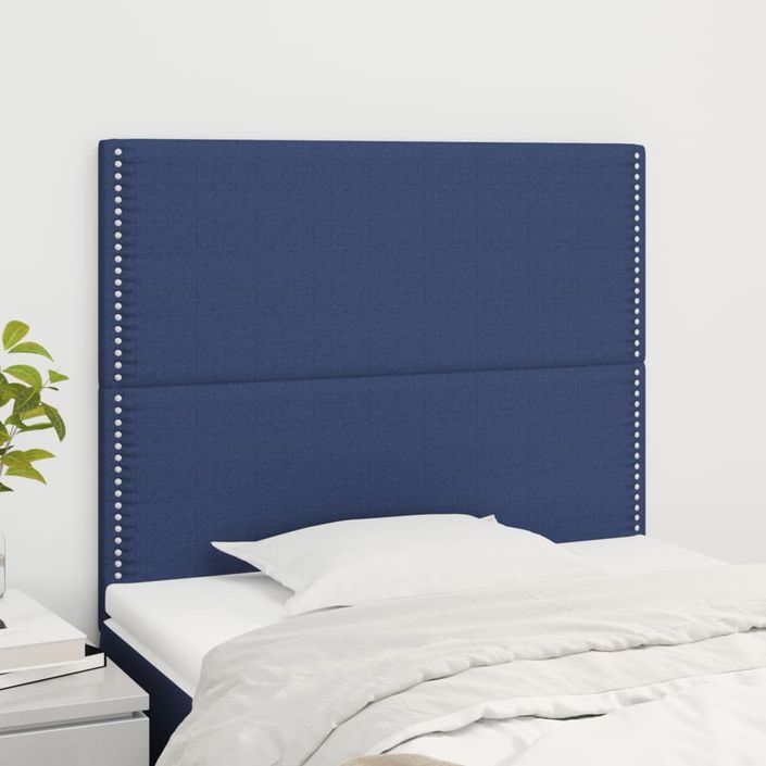 Têtes de lit 2 pcs Bleu 90x5x78/88 cm Tissu - Photo n°1