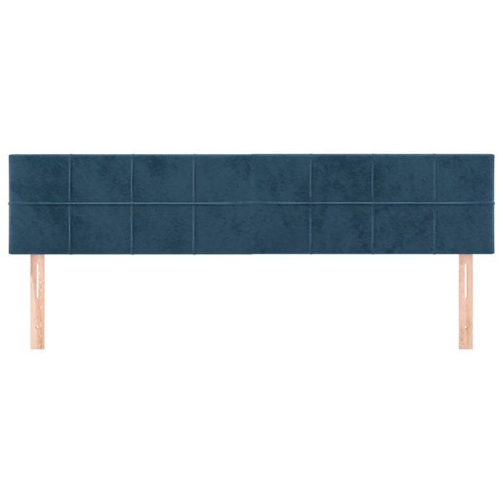 Têtes de lit 2 pcs Bleu foncé 80x5x78/88 cm Velours - Photo n°3