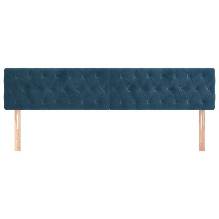 Têtes de lit 2 pcs Bleu foncé 90x7x78/88 cm Velours - Photo n°3