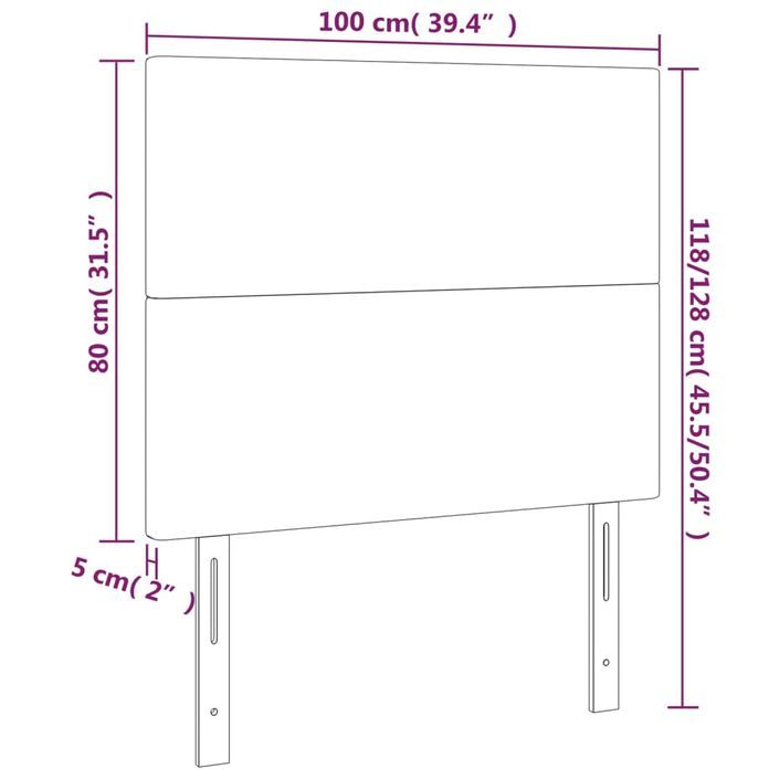 Têtes de lit 2 pcs Cappuccino 100x5x78/88 cm Similicuir - Photo n°8