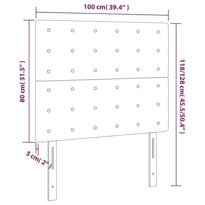 Têtes de lit 2 pcs Cappuccino 100x5x78/88 cm Similicuir - Photo n°8