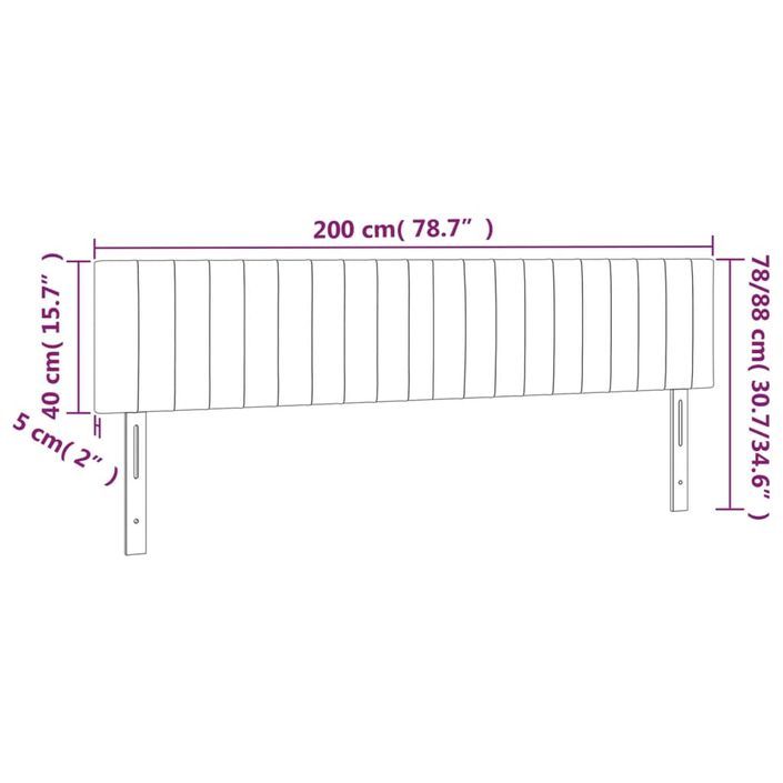 Têtes de lit 2 pcs Crème 100x5x78/88 cm Tissu - Photo n°8