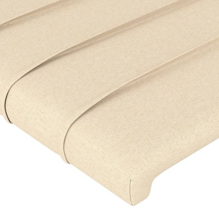 Têtes de lit 2 pcs Crème 100x5x78/88 cm Tissu - Photo n°4