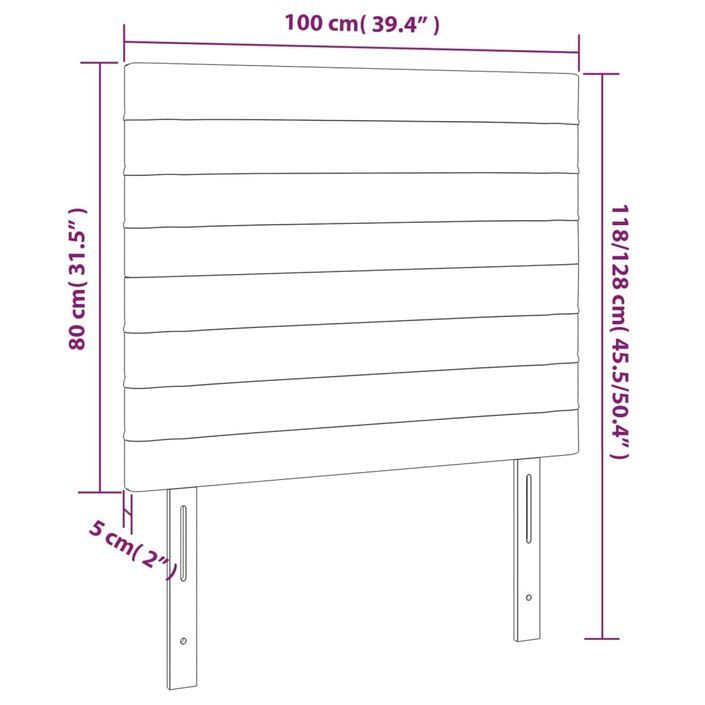 Têtes de lit 2 pcs Crème 100x5x78/88 cm Tissu - Photo n°8