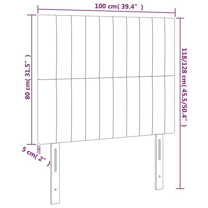 Têtes de lit 2 pcs Crème 100x5x78/88 cm Tissu - Photo n°8