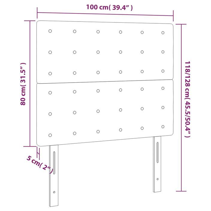 Têtes de lit 2 pcs Crème 100x5x78/88 cm Tissu - Photo n°8