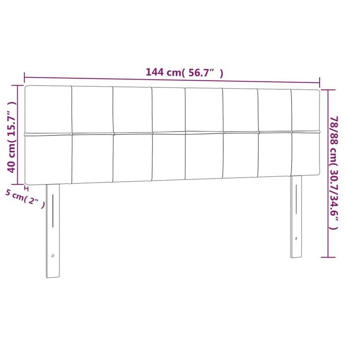 Têtes de lit 2 pcs Crème 72x5x78/88 cm Tissu - Photo n°8