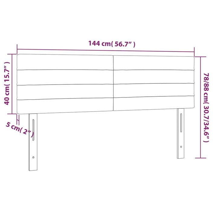 Têtes de lit 2 pcs Crème 72x5x78/88 cm Tissu - Photo n°8