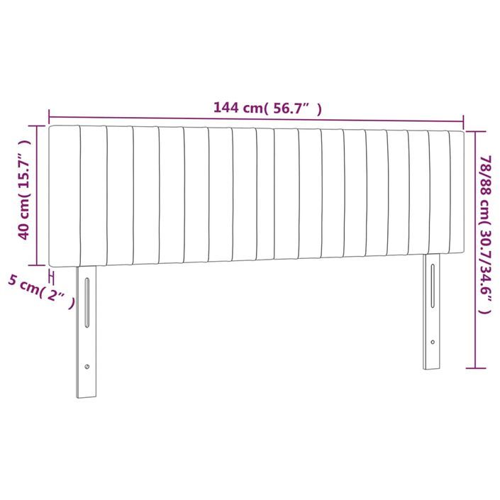 Têtes de lit 2 pcs Crème 72x5x78/88 cm Tissu - Photo n°8