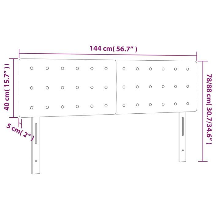 Têtes de lit 2 pcs Crème 72x5x78/88 cm Tissu - Photo n°8