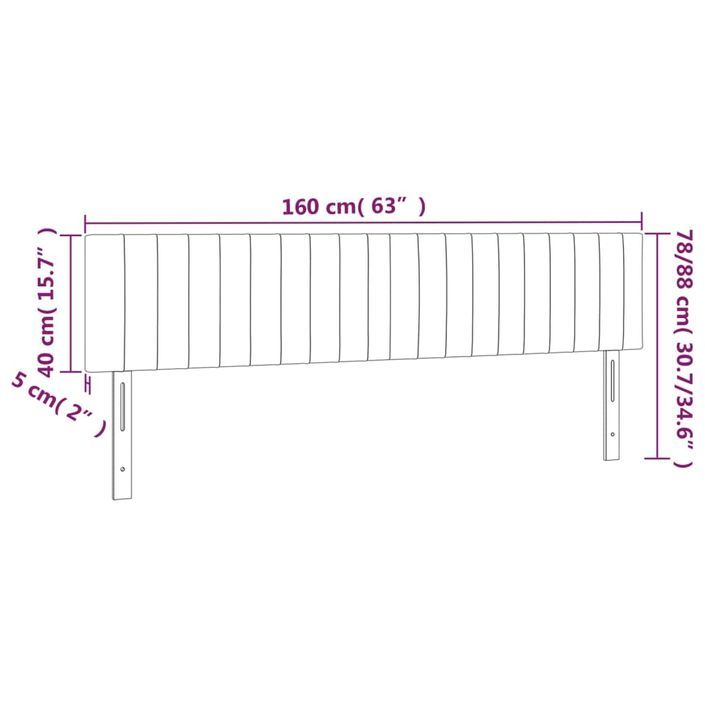 Têtes de lit 2 pcs Crème 80x5x78/88 cm Tissu - Photo n°8