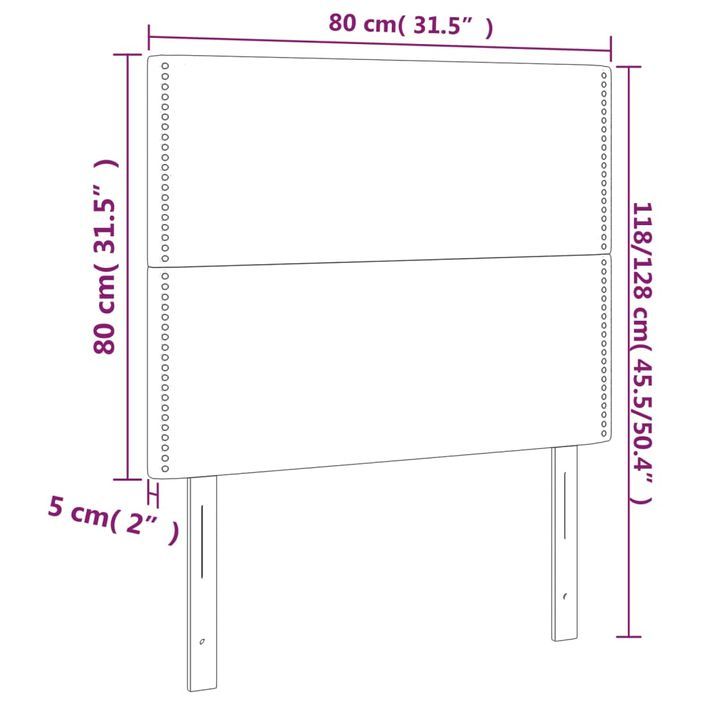 Têtes de lit 2 pcs Crème 80x5x78/88 cm Tissu - Photo n°8