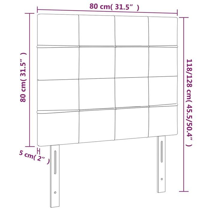 Têtes de lit 2 pcs Crème 80x5x78/88 cm Tissu - Photo n°8