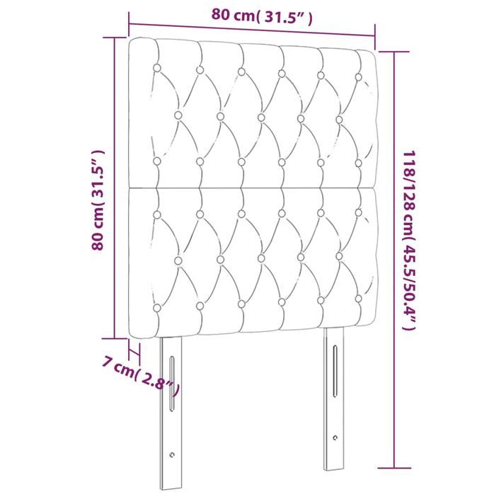 Têtes de lit 2 pcs Crème 80x7x78/88 cm Tissu - Photo n°8