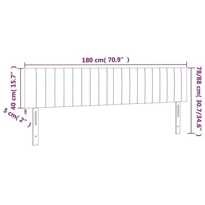 Têtes de lit 2 pcs Crème 90x5x78/88 cm Tissu - Photo n°8