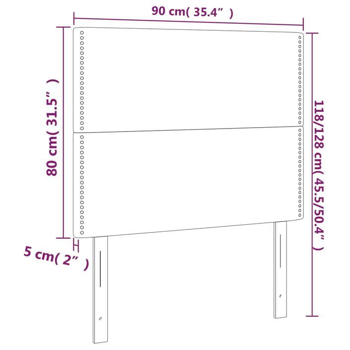 Têtes de lit 2 pcs Crème 90x5x78/88 cm Tissu - Photo n°8