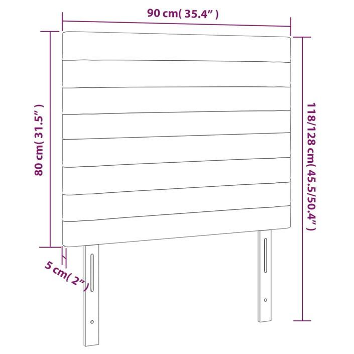 Têtes de lit 2 pcs Crème 90x5x78/88 cm Tissu - Photo n°8