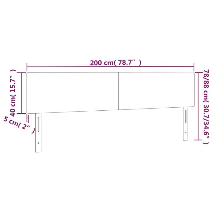 Têtes de lit 2 pcs Gris 100x5x78/88 cm Similicuir - Photo n°8