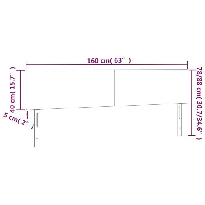 Têtes de lit 2 pcs Gris 80x5x78/88 cm Similicuir - Photo n°8