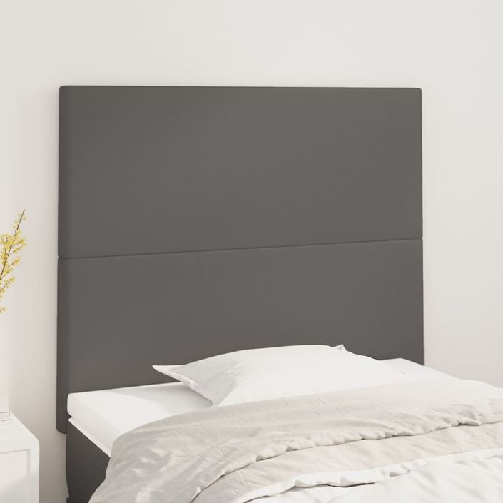 Têtes de lit 2 pcs Gris 80x5x78/88 cm Similicuir - Photo n°1