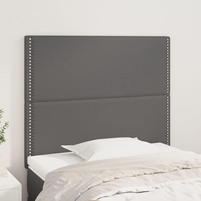 Têtes de lit 2 pcs Gris 80x5x78/88 cm Similicuir - Photo n°1